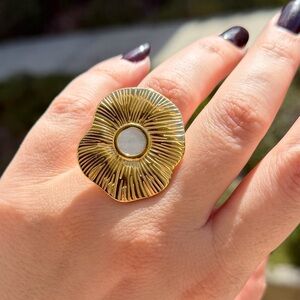 Gold Floral Statement Ring